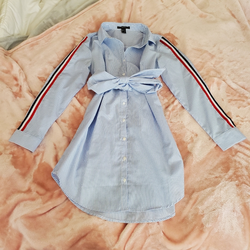 Forever 21 pinstripe button down dress